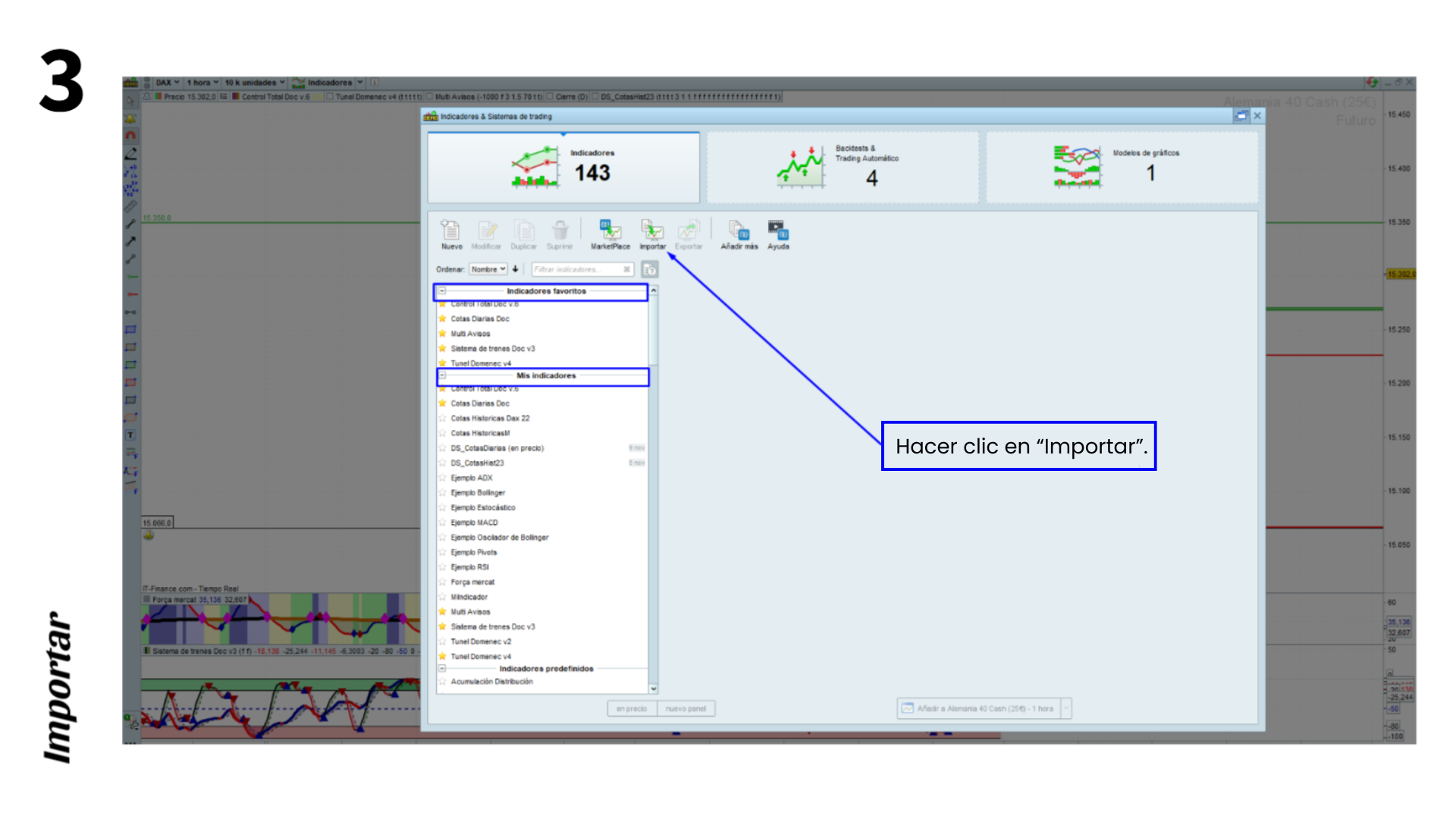Paso 3: Importar Indicador